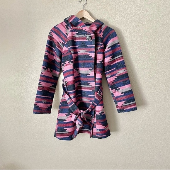 Anthro Tabitha Leona Aztec Wrap Coat Jacket XS - Picture 3 of 5